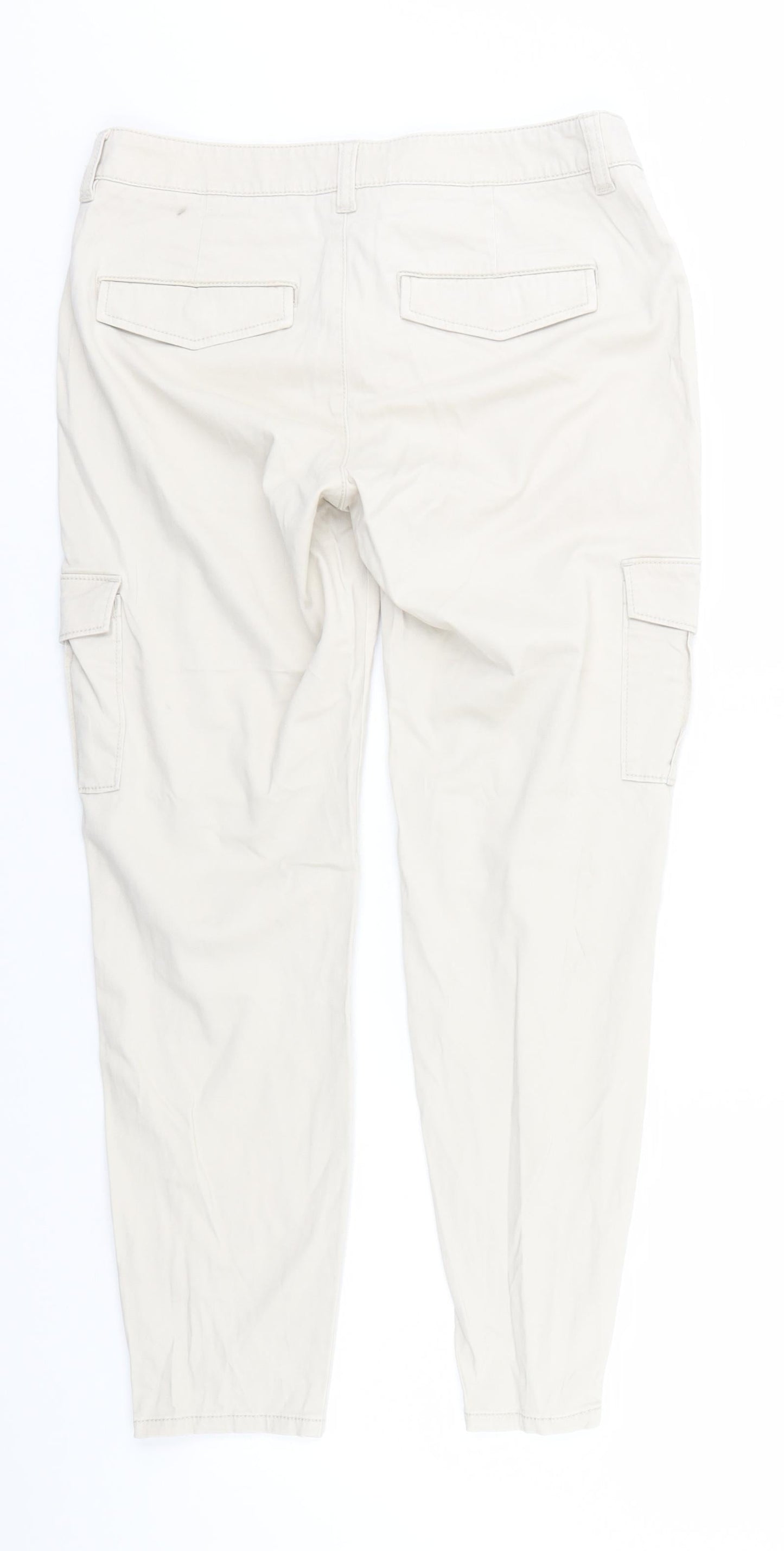 Yessica Womens Beige  Cotton Trousers  Size 10 L26 in Regular