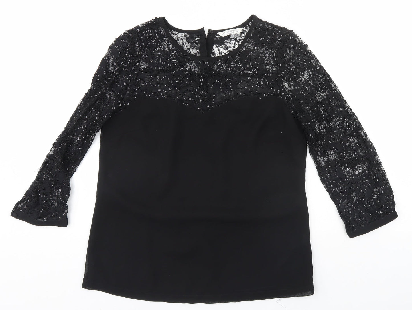 Womens UK Size  New Look Black Basic T-Shirt
