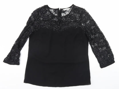 Womens UK Size  New Look Black Basic T-Shirt