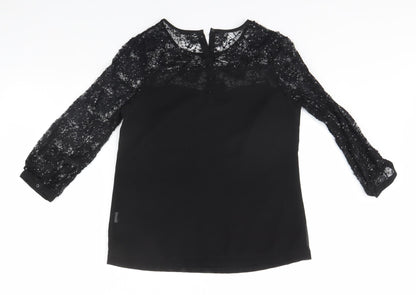 Womens UK Size  New Look Black Basic T-Shirt