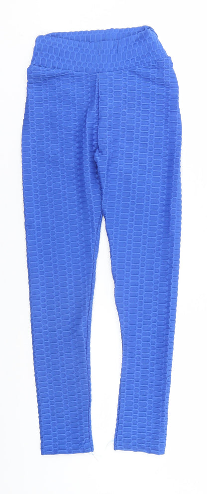 Womens UK Size M Preworn Regular Fit  Blue Trousers
