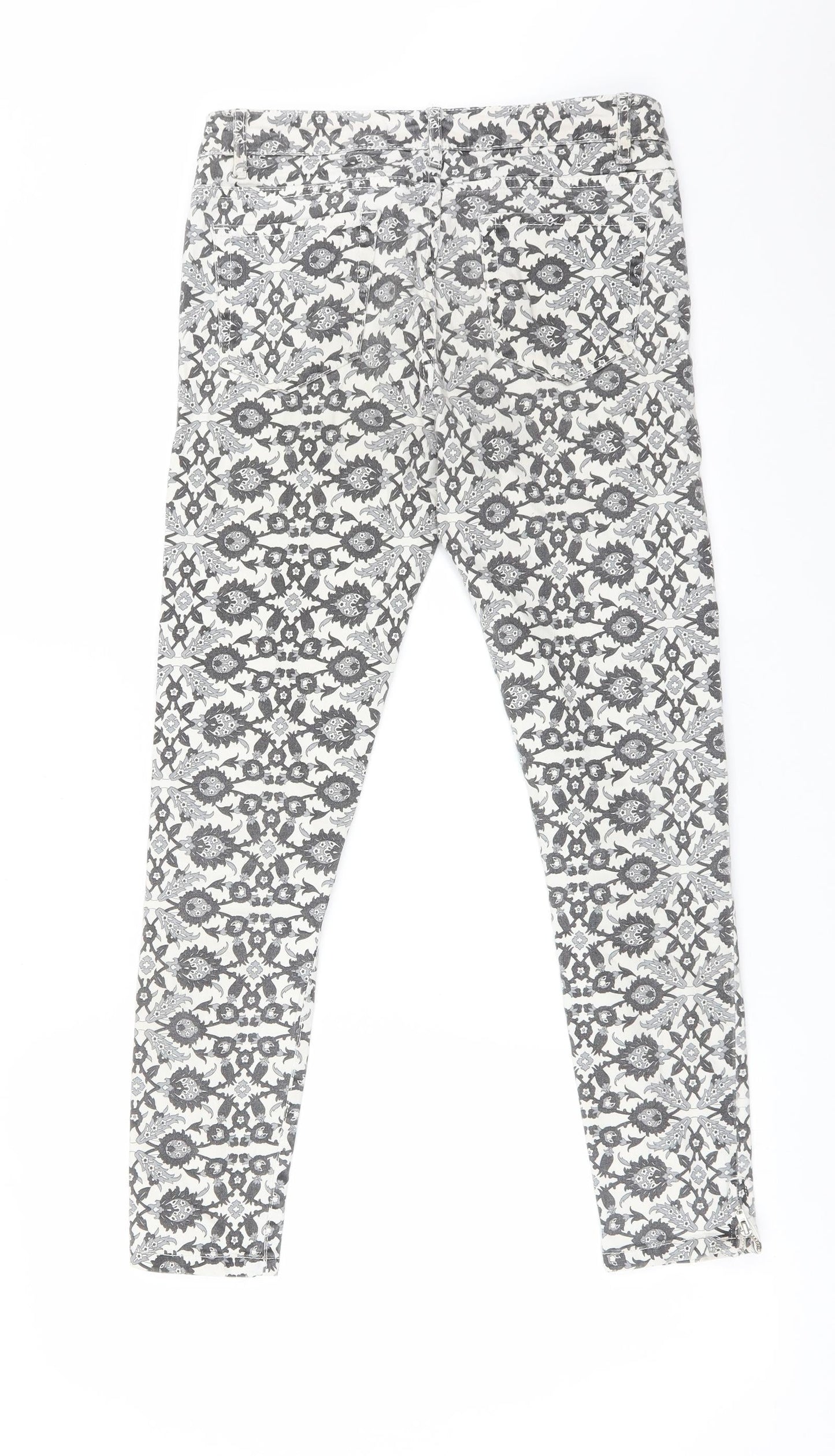Zara Womens Multicoloured Floral  Skinny Jeans Size 30 L26 in Regular