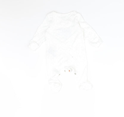 M&S Baby White Polka Dot Cotton Babygrow One-Piece Size Newborn   - BORN IN 2022