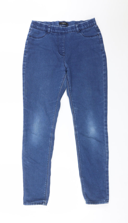 M&Co Womens Blue  Cotton Jegging Jeans Size 10 L29 in Regular
