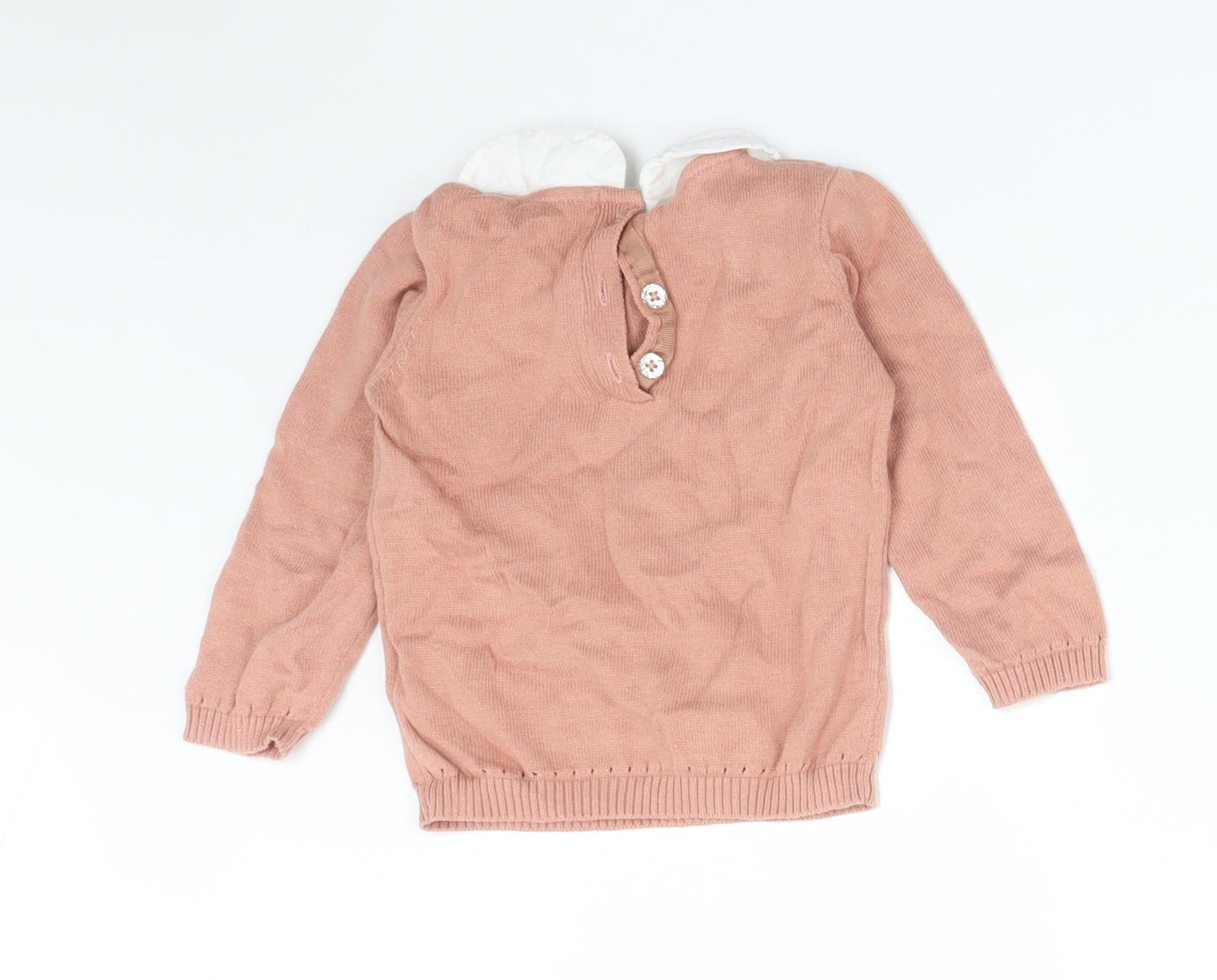TU Girls Pink  Cotton Basic T-Shirt Size 6-9 Months Round Neck  - CAT