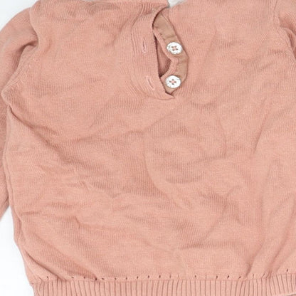 TU Girls Pink  Cotton Basic T-Shirt Size 6-9 Months Round Neck  - CAT