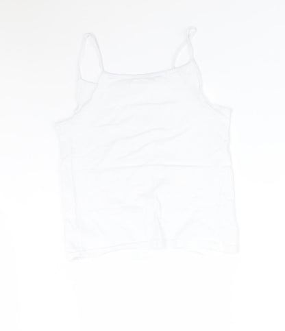Primark Girls White  Cotton Camisole T-Shirt Size 10-11 Years