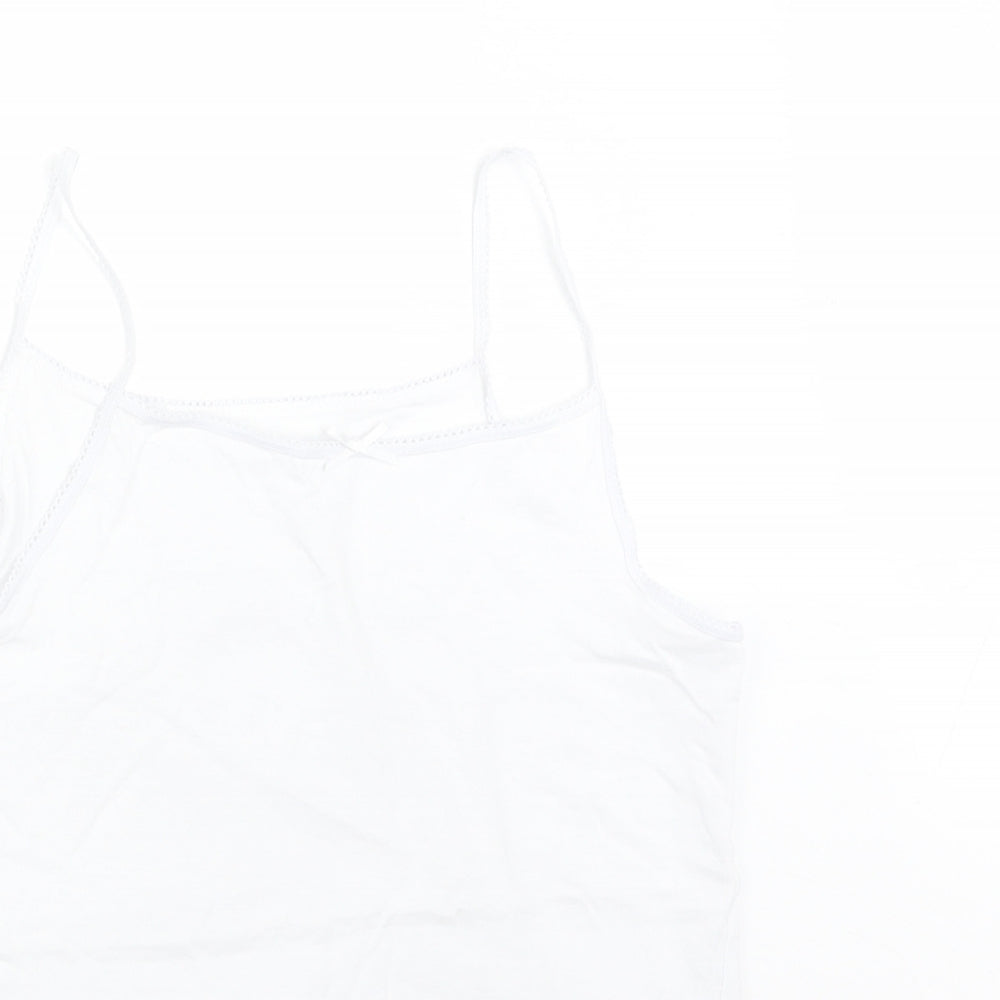 Primark Girls White  Cotton Camisole T-Shirt Size 10-11 Years