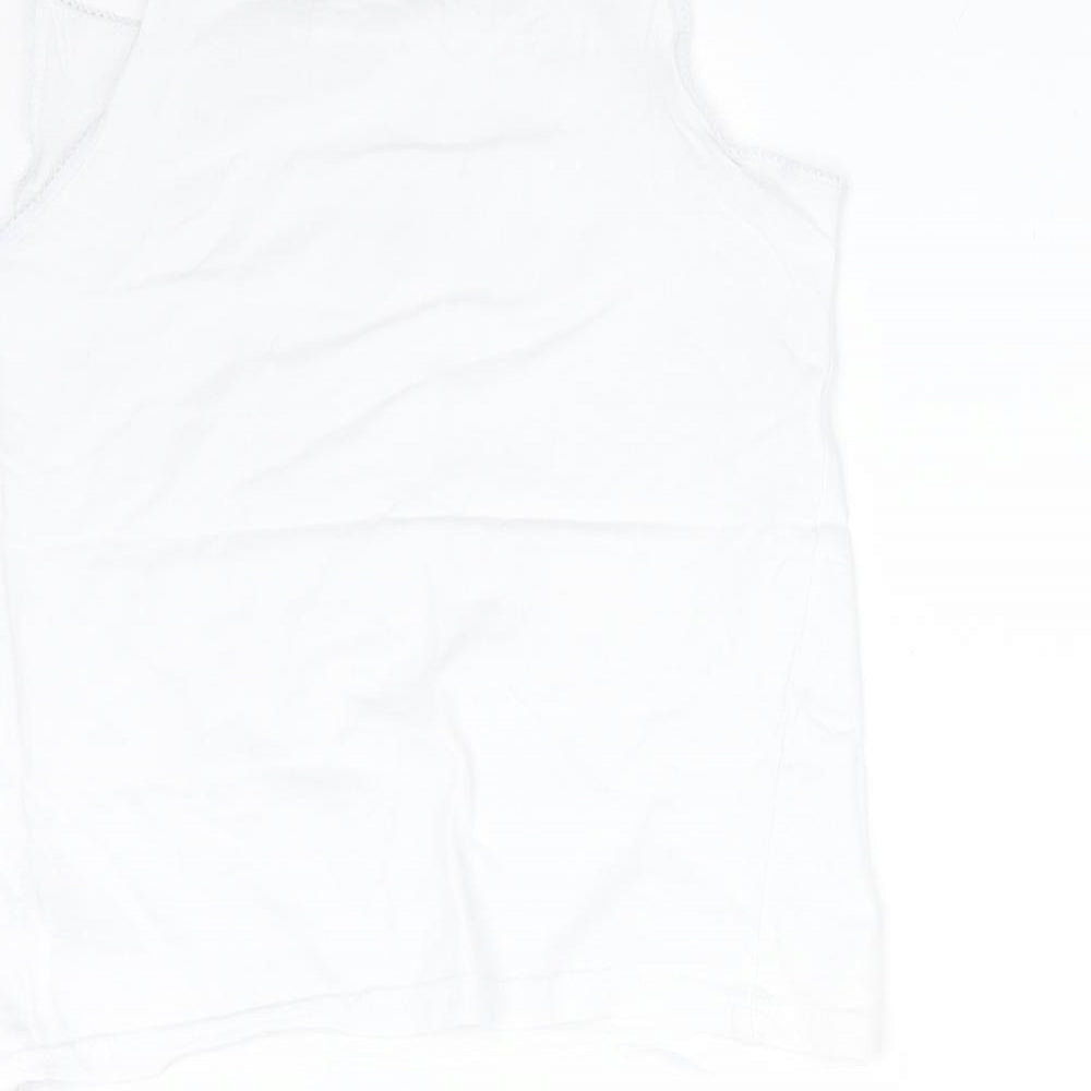 Primark Girls White  Cotton Camisole T-Shirt Size 10-11 Years