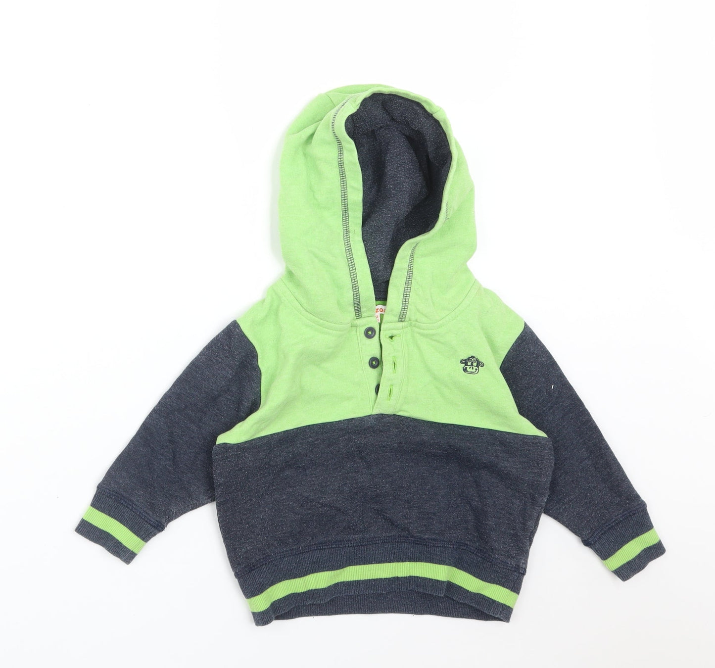 Blue Zoo Boys Multicoloured Colourblock Cotton Pullover Jumper Size 12-18 Months