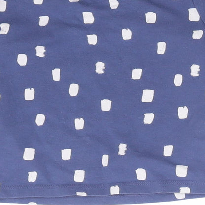 NEXT Baby Blue Polka Dot Cotton Basic T-Shirt Size 6-9 Months Round Neck
