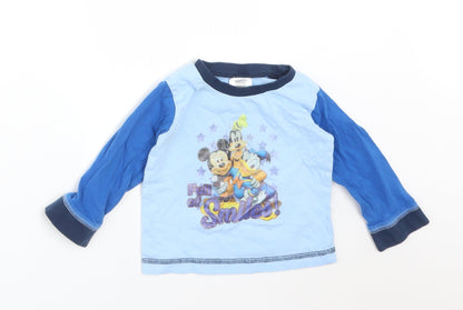 Disney Baby Blue  Cotton Basic T-Shirt Size 6-9 Months Round Neck  - FULL OF SMILES