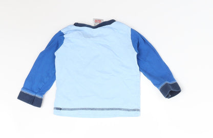 Disney Baby Blue  Cotton Basic T-Shirt Size 6-9 Months Round Neck  - FULL OF SMILES
