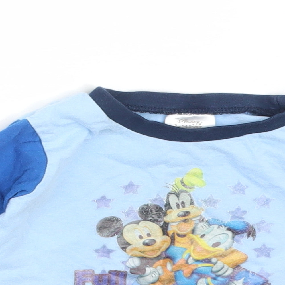 Disney Baby Blue  Cotton Basic T-Shirt Size 6-9 Months Round Neck  - FULL OF SMILES