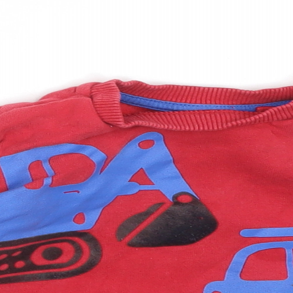 NEXT Baby Red  Cotton Pullover Jumper Size 6-9 Months   - TRACTOR
