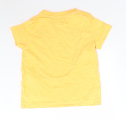 F&F Boys Orange  Cotton Basic T-Shirt Size 18-24 Months Round Neck  - KEEPING COOL BY THE POOL