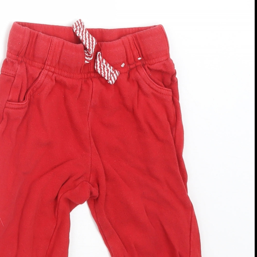 F&F Baby Red  Cotton Jogger Trousers Size 18-24 Months