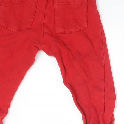 F&F Baby Red  Cotton Jogger Trousers Size 18-24 Months