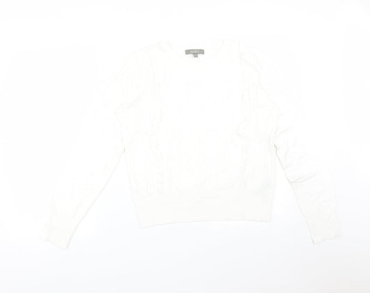 Womens UK Size M Oasis White Basic T-Shirt