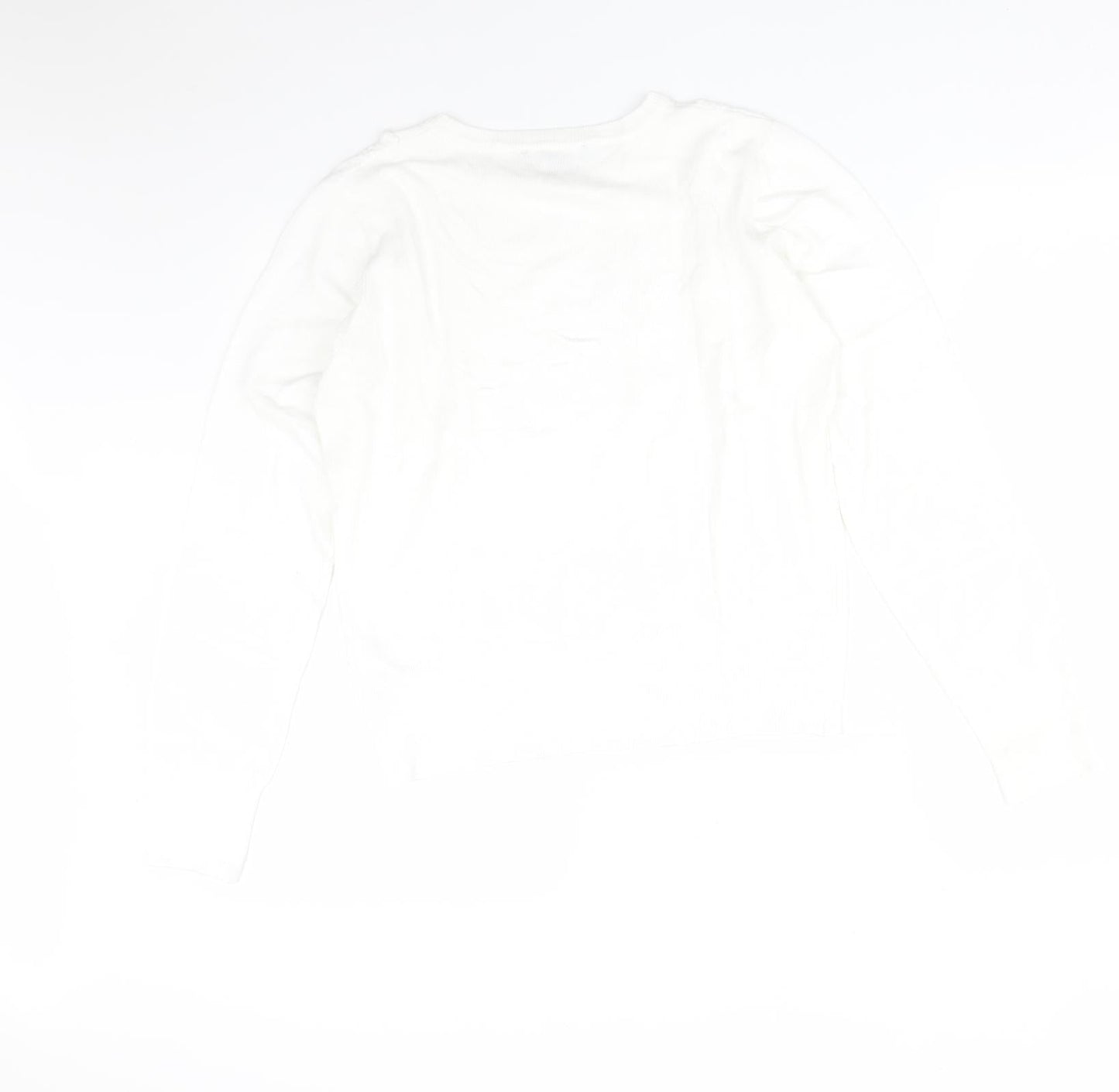 Womens UK Size M Oasis White Basic T-Shirt
