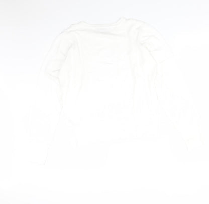 Womens UK Size M Oasis White Basic T-Shirt