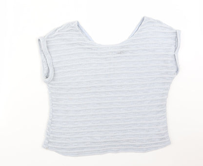 Womens UK Size 12 New Look Blue Basic T-Shirt