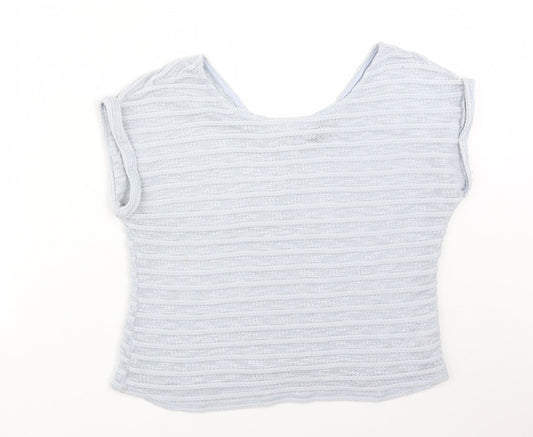 Womens UK Size 12 New Look Blue Basic T-Shirt