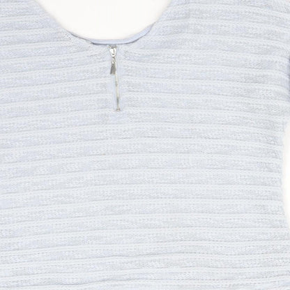 Womens UK Size 12 New Look Blue Basic T-Shirt