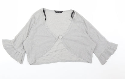 Womens UK Size 20 Dorothy Perkins Silver Cardigan Jumper