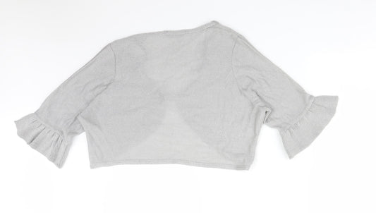 Womens UK Size 20 Dorothy Perkins Silver Cardigan Jumper