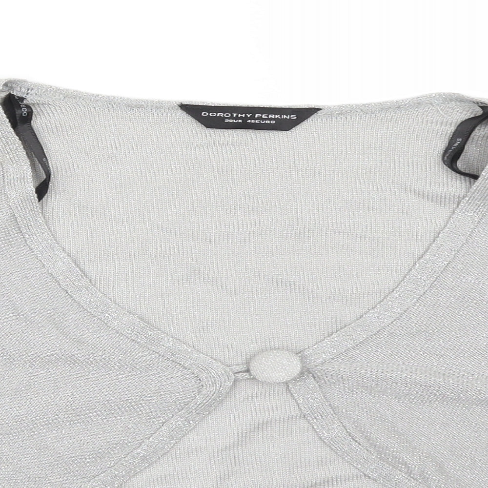 Womens UK Size 20 Dorothy Perkins Silver Cardigan Jumper