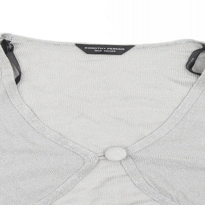 Womens UK Size 20 Dorothy Perkins Silver Cardigan Jumper