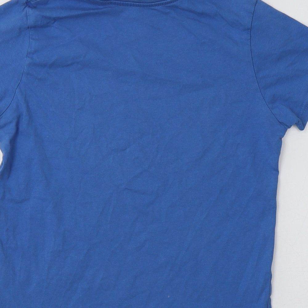 Primark Boys Blue  Cotton Basic T-Shirt Size 9-10 Years Crew Neck  - Freestyle