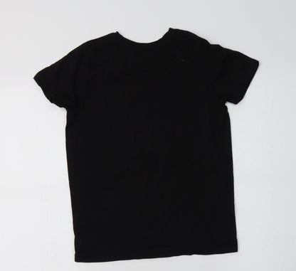 Primark Boys Black  Cotton Basic T-Shirt Size 8-9 Years Crew Neck  - Harlem