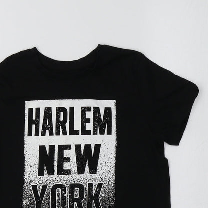 Primark Boys Black  Cotton Basic T-Shirt Size 8-9 Years Crew Neck  - Harlem