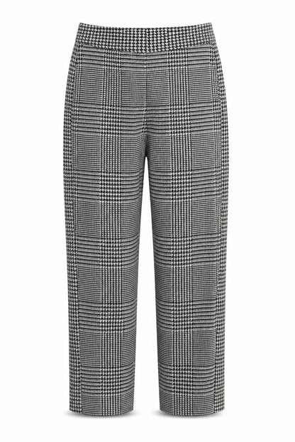 M&S Womens Grey Check Polyester Dress Pants Trousers Size 8 L24 in Regular