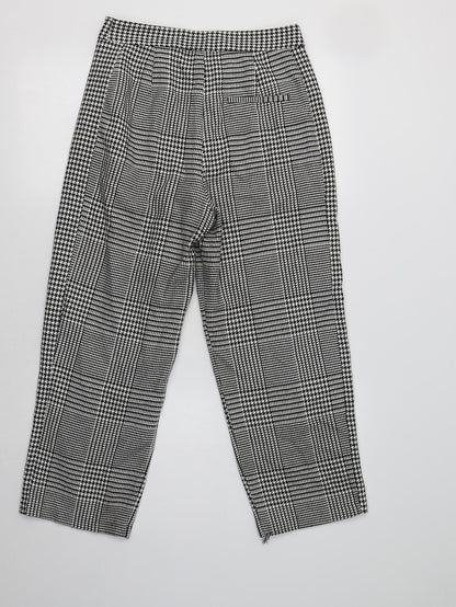 M&S Womens Grey Check Polyester Dress Pants Trousers Size 8 L24 in Regular