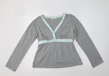 Lepel Womens Grey  Cotton Top Pyjama Top Size 12