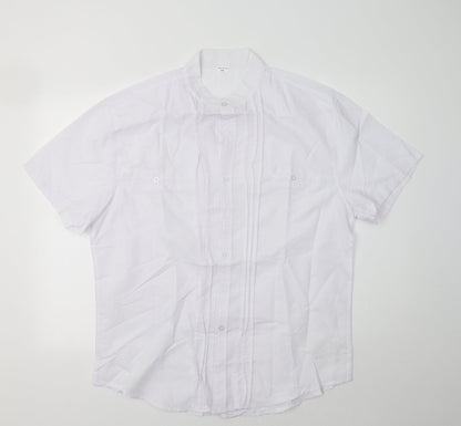 Womens UK Size 2XL Preworn White Basic Button-Up