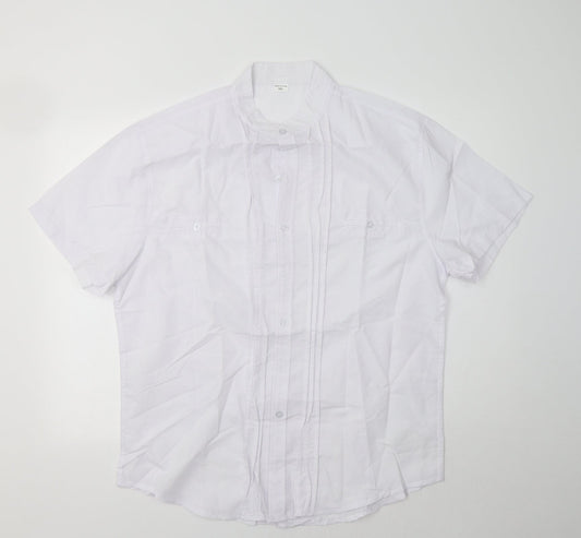 Womens UK Size 2XL Preworn White Basic Button-Up