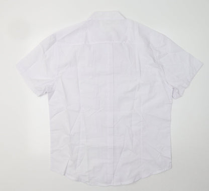 Womens UK Size 2XL Preworn White Basic Button-Up