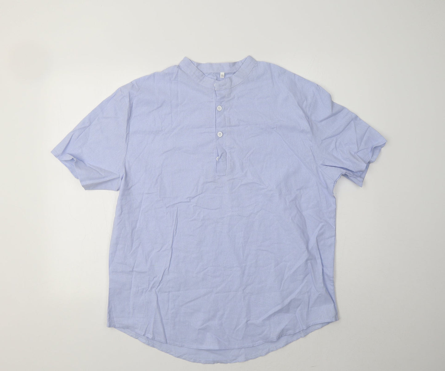 Womens UK Size 2XL Preworn Blue Basic Button-Up