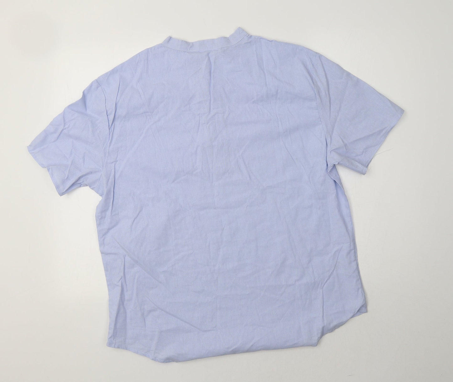 Womens UK Size 2XL Preworn Blue Basic Button-Up