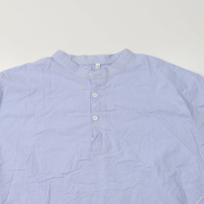 Womens UK Size 2XL Preworn Blue Basic Button-Up