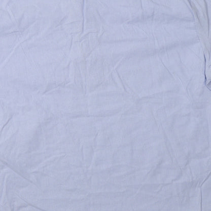Womens UK Size 2XL Preworn Blue Basic Button-Up