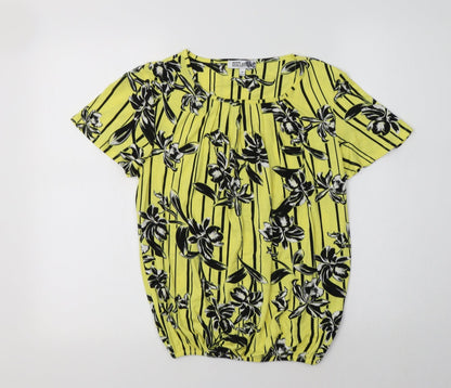 Womens UK Size 10 Debenhams Yellow Basic Blouse