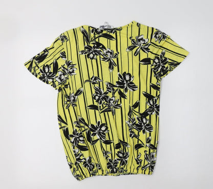 Womens UK Size 10 Debenhams Yellow Basic Blouse
