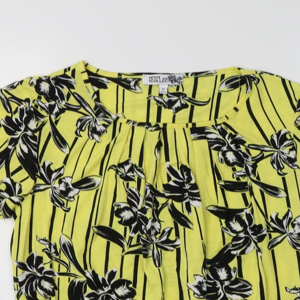 Womens UK Size 10 Debenhams Yellow Basic Blouse