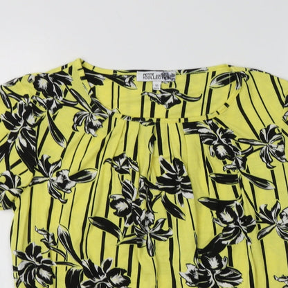 Womens UK Size 10 Debenhams Yellow Basic Blouse