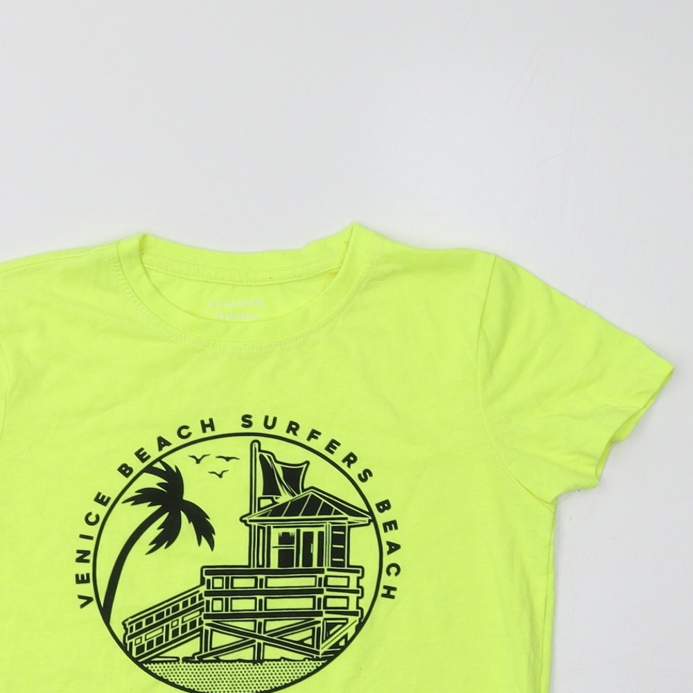 Primark Girls Yellow  Polyester Basic T-Shirt Size 7-8 Years Crew Neck  - San Diego